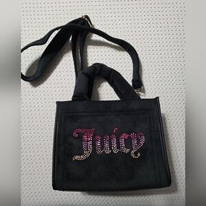 Juicy Couture Black Shoulder Bag with Pink Embellishments